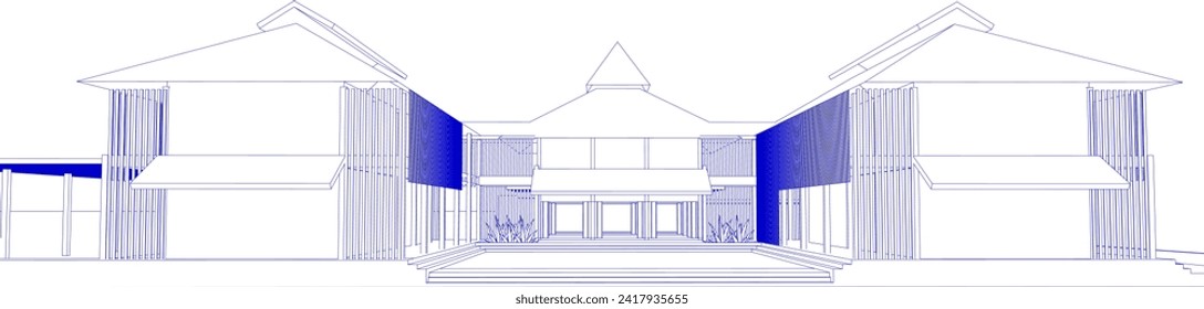 3D illustration of building project