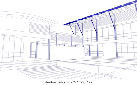 3D-Illustration des Bauprojekts