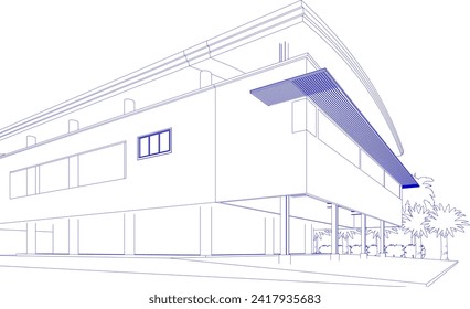 3D illustration of building project