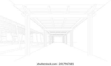 3D-Illustration des Bauprojekts
