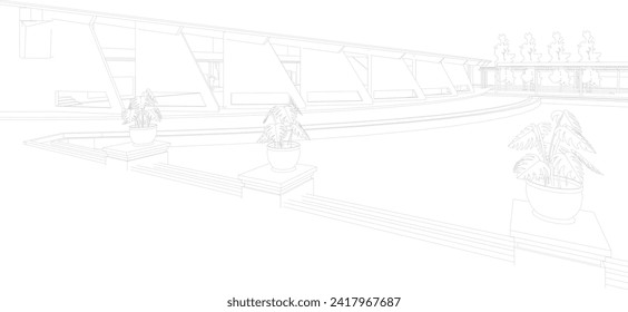 3D illustration of building project
