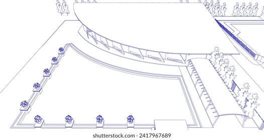 Ilustración 3D del proyecto de construcción