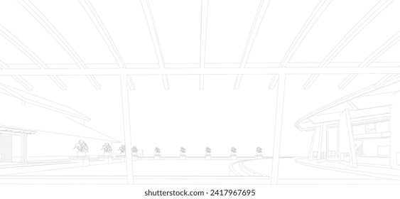 3D-Illustration des Bauprojekts