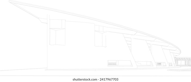 3D illustration of building project