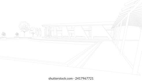 3D illustration of building project