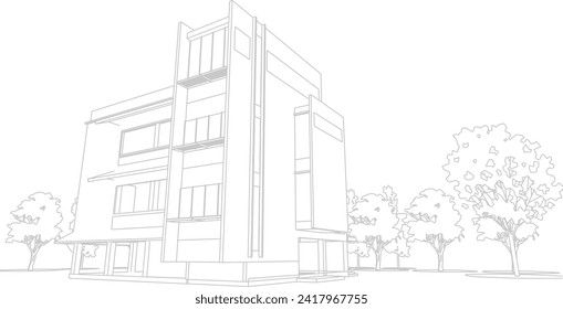 3D illustration of building project