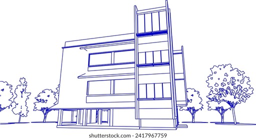 Ilustración 3D del proyecto de construcción