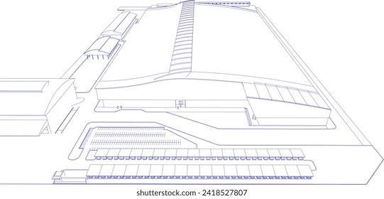 3D illustration of building project