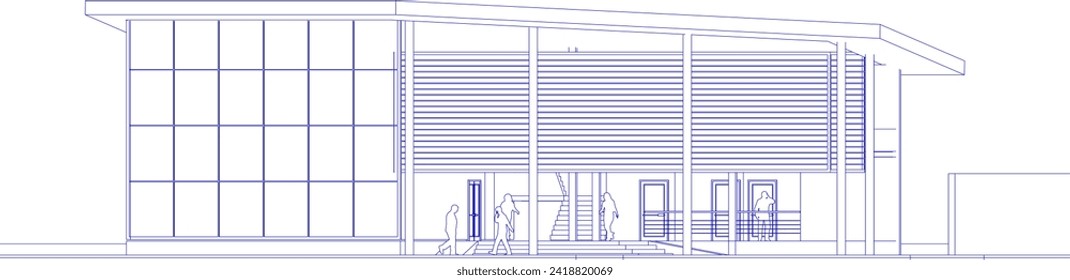 3D illustration of building project