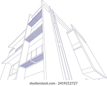 3D illustration of building project
