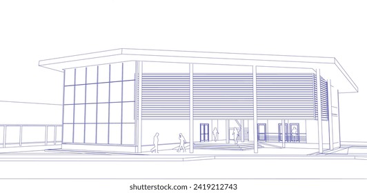 Ilustración 3D del proyecto de construcción