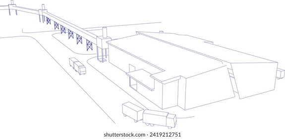 3D illustration of building project