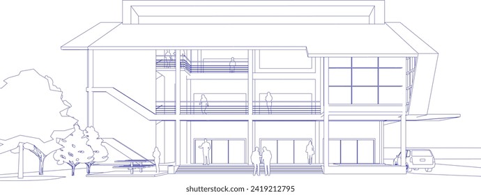 Ilustración 3D del proyecto de construcción