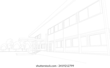 3D illustration of building project