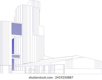 3D illustration of building project