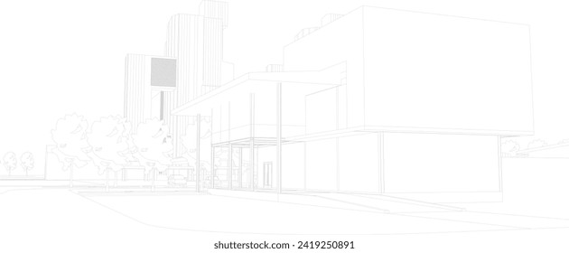 3D illustration of building project