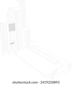 3D illustration of building project