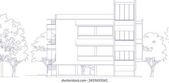 3D illustration of building project