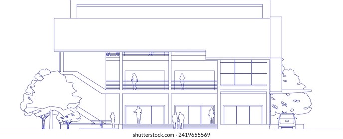 3D illustration of building project