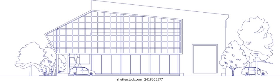 3D illustration of building project