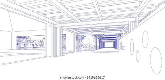 3D illustration of building project