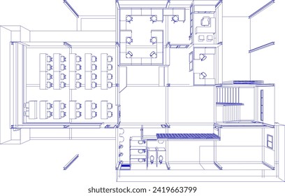 3D illustration of building project