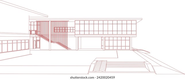 3D illustration of building project