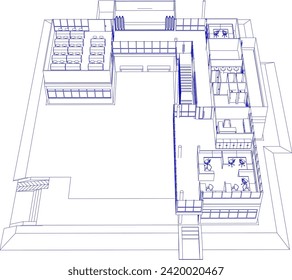 3D illustration of building project
