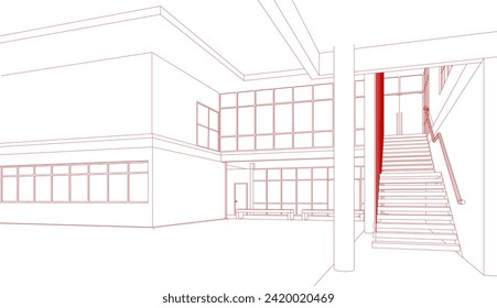 3D-Illustration des Bauprojekts