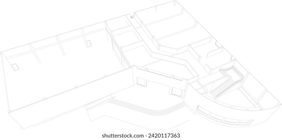 3D illustration of building project
