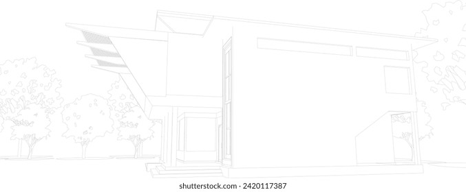 3D illustration of building project