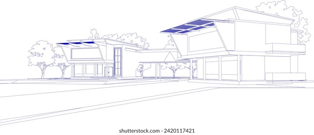 3D illustration of building project