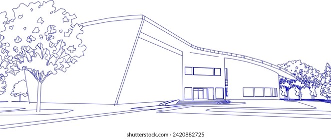 3D illustration of building project