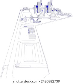 3D illustration of building project