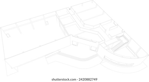 3D illustration of building project