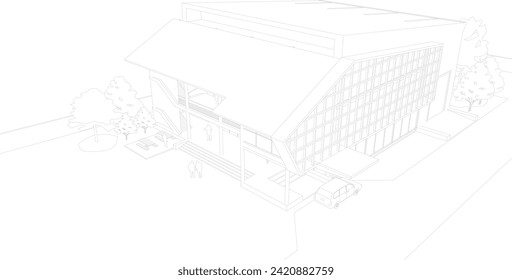 3D illustration of building project