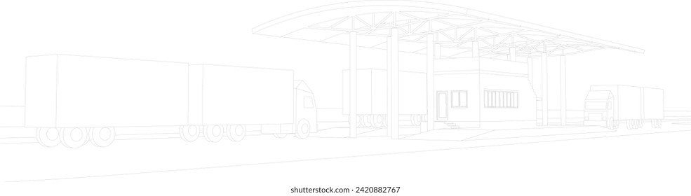 3D illustration of building project