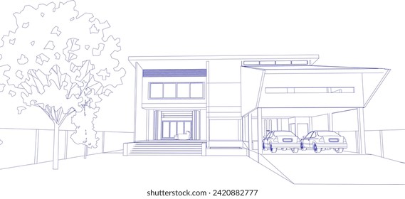 3D illustration of building project