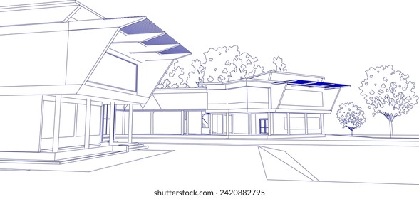 3D illustration of building project