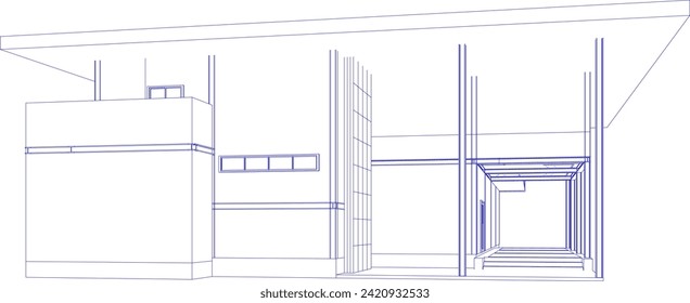 3D illustration of building project