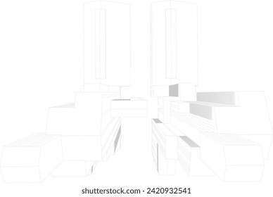 Ilustración 3D del proyecto de construcción