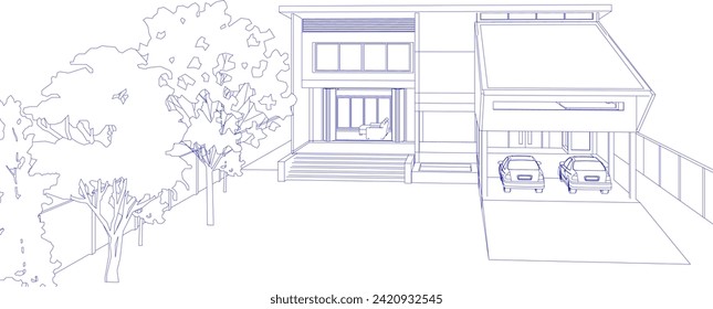 3D-Illustration des Bauprojekts
