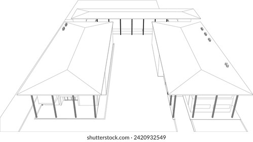 3D illustration of building project