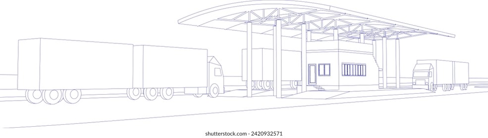 3D illustration of building project