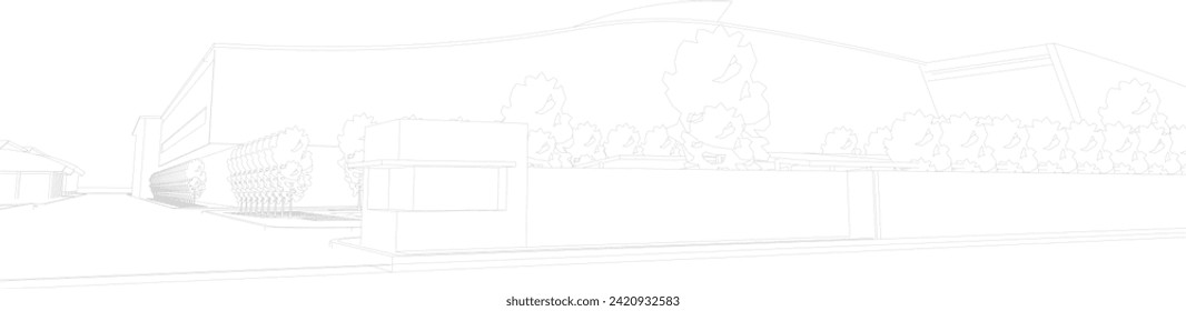 3D illustration of building project