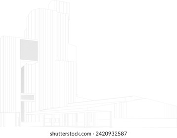 3D illustration of building project
