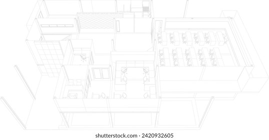 3D illustration of building project