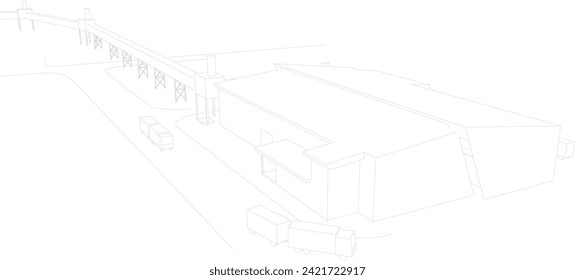 3D illustration of building project