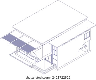 3D illustration of building project