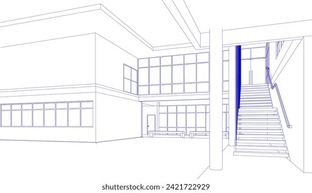 3D illustration of building project